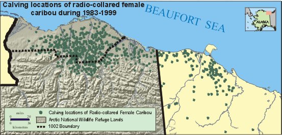 map of calving locations