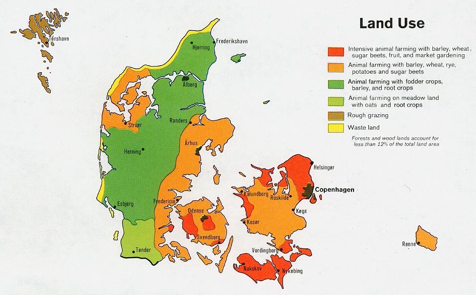Denmark S Natural Resources Map Denmark S Natural Resources Map
