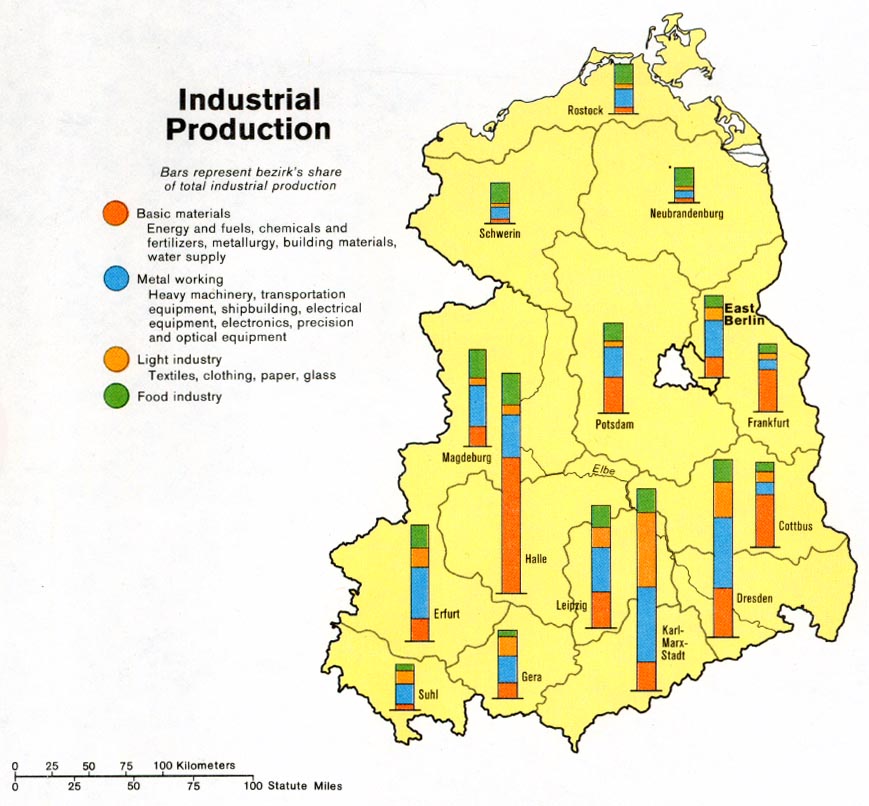germany eastern industrial production from map