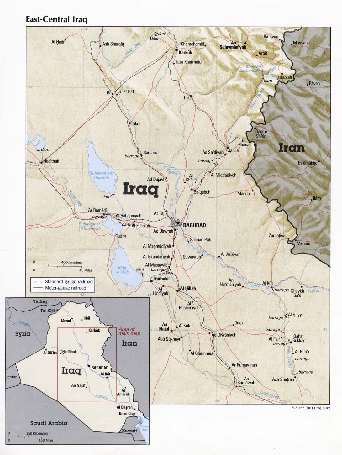 east central iraq from iraq a map