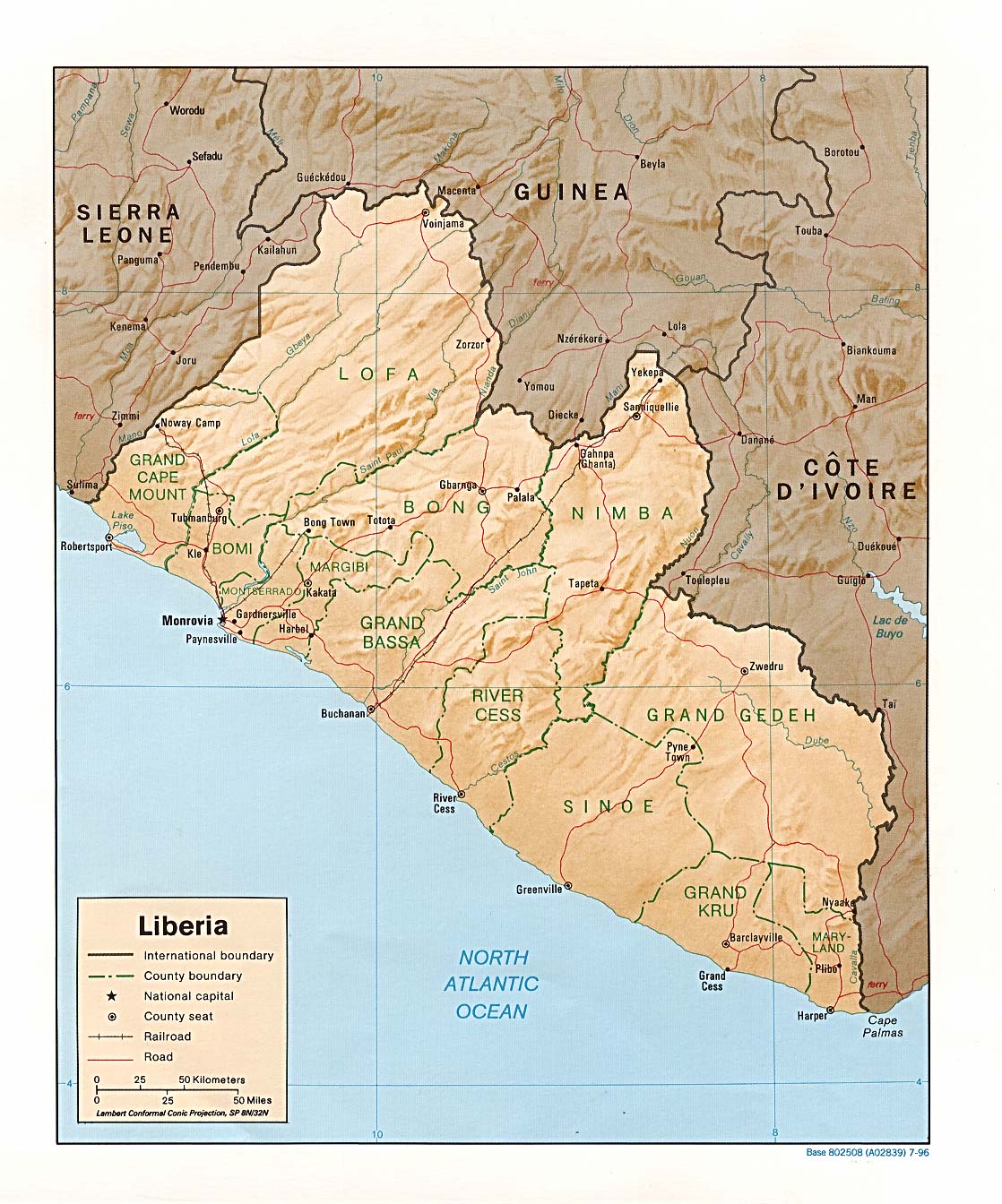 download free liberia maps