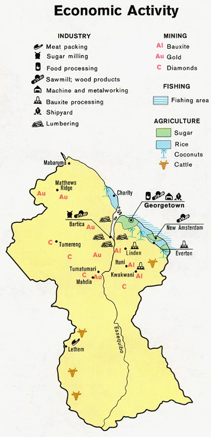 Map Of Guyana Showing Natural Resources Map Of Guyana Showing Natural Resources