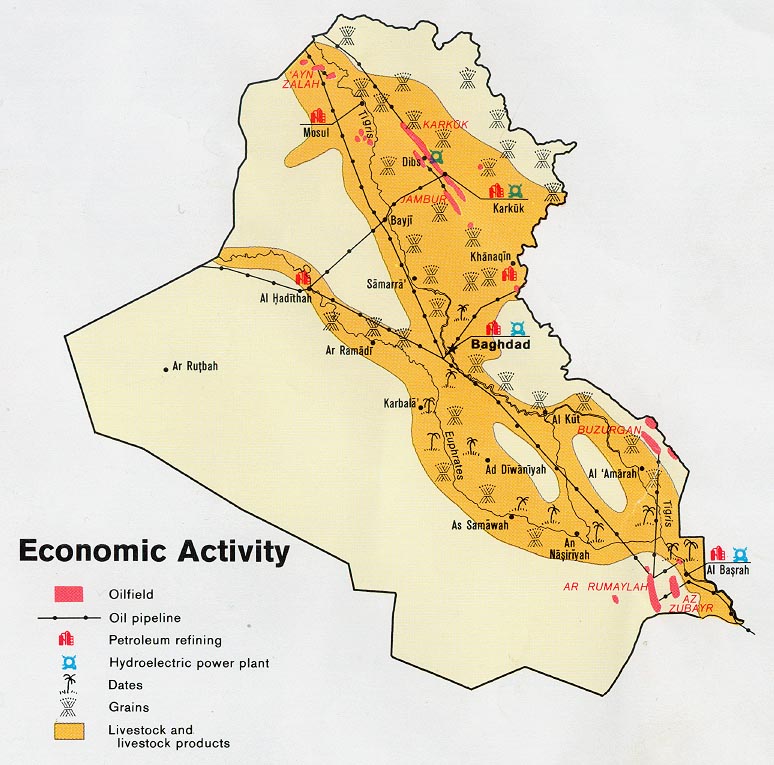 Map Of Natural Resources In Iraq Map Of Natural Resources In Iraq