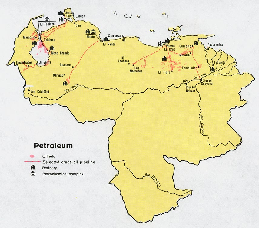 Venezuela - Petroleum from Map No. 500516 1972 (131K)