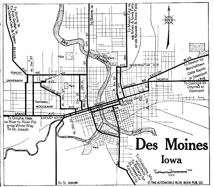 Street map Des Moines Iowa