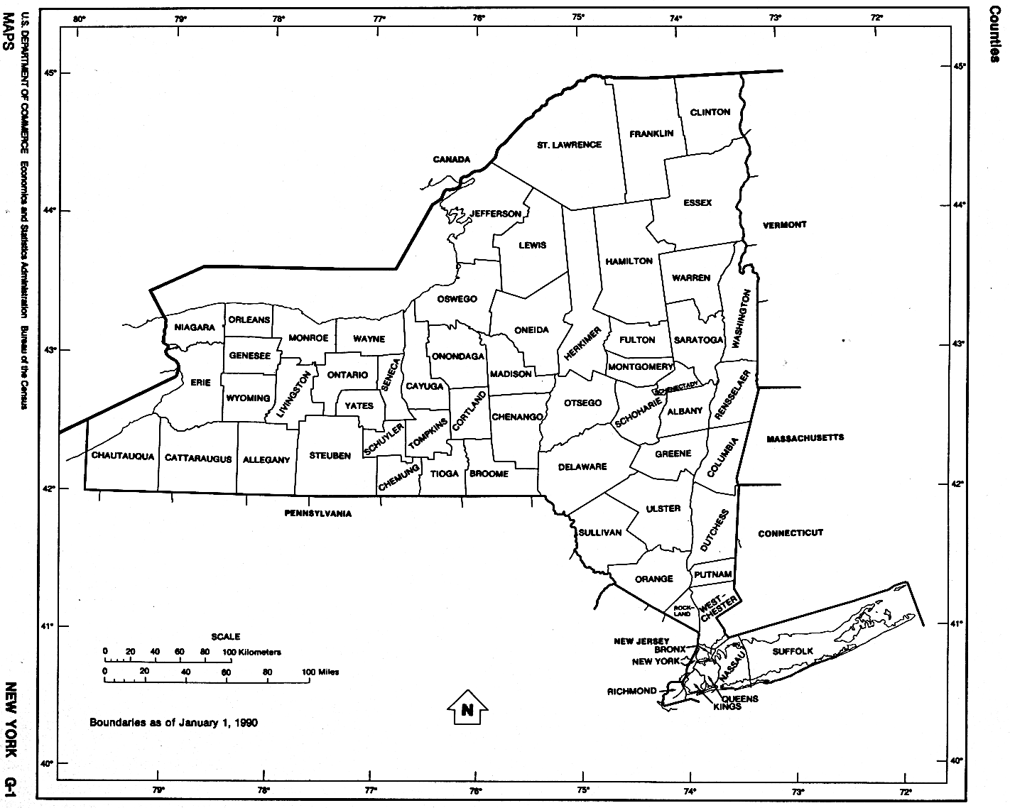 new york outline map