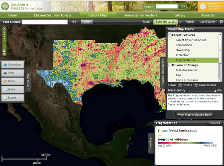 southern forests maps data