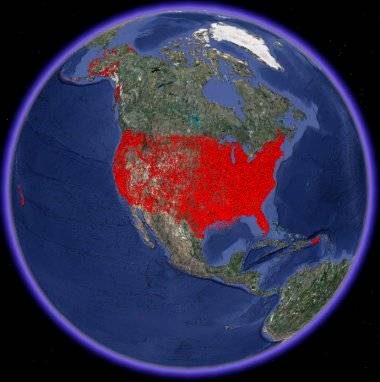 united states cell towers with google earth