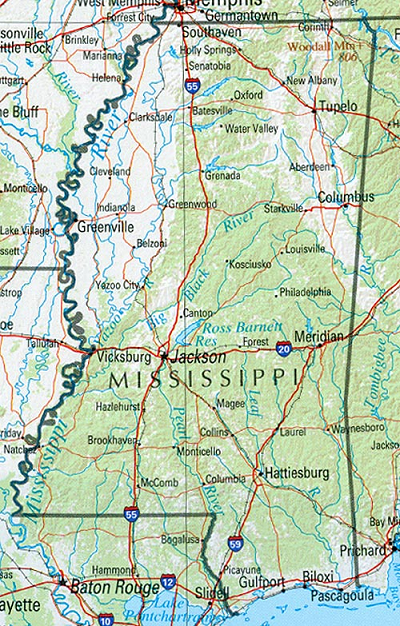 Mississippi reference map download