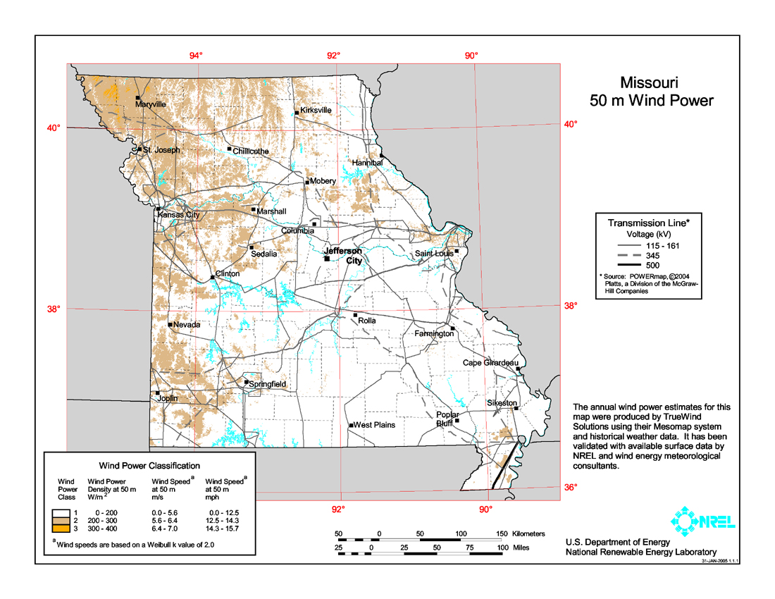 Download Free Missouri Wind Energy Maps