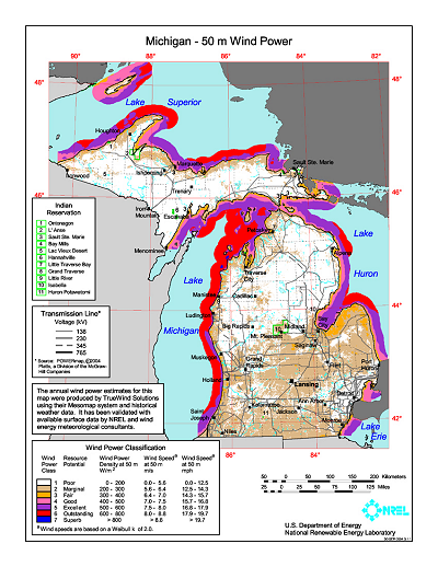 Obtain Free of charge Michigan Wind Electrical energy Maps picture regarding Printable Maps of Michigan referred to as Obtain Absolutely free Michigan Wind Electrical power Maps